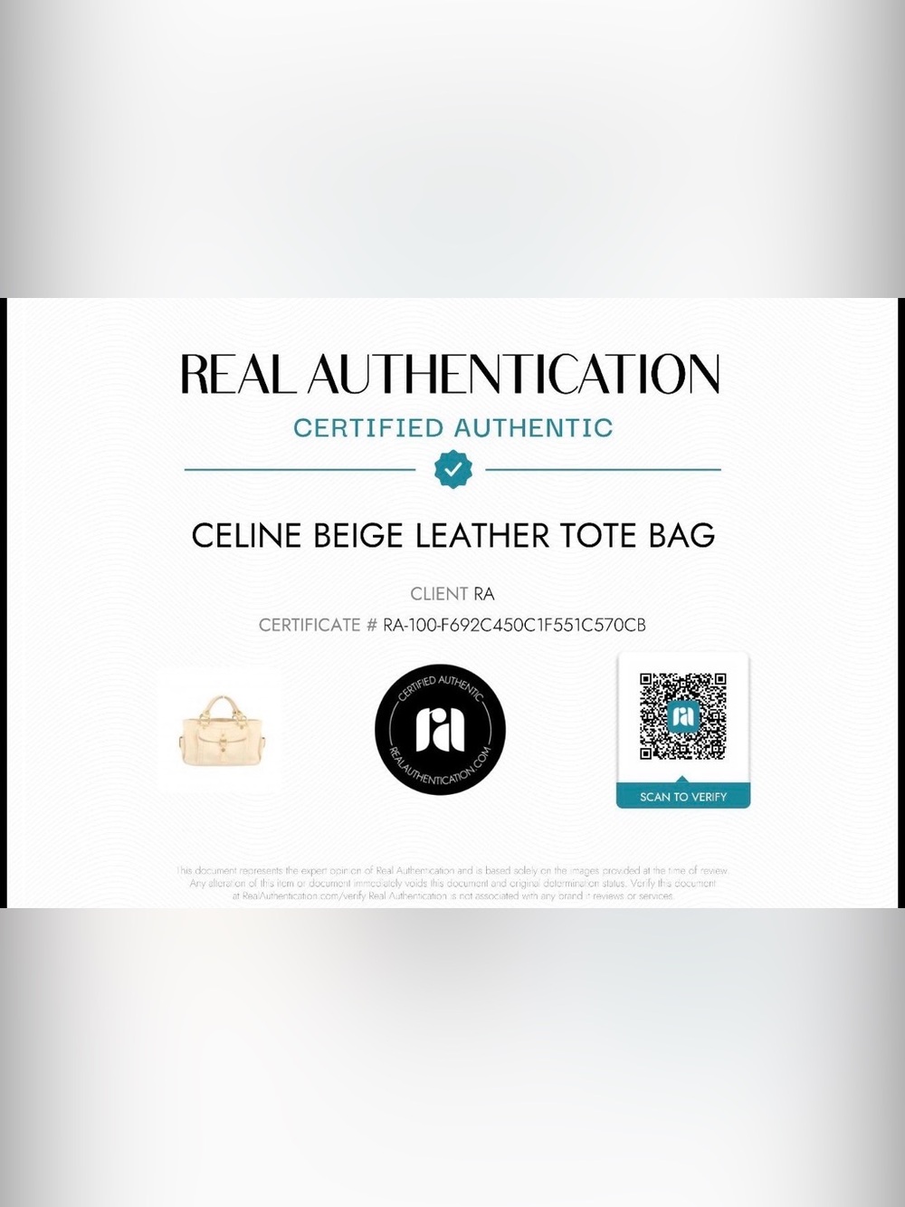 Authentic Celine Beige Leather Tote Bag Quiet Luxury Designer Tote with COA - Picture 2 of 15